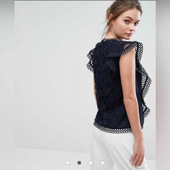 Ted Baker Zania Lace Tee size 0 like new - Picture 2 of 14